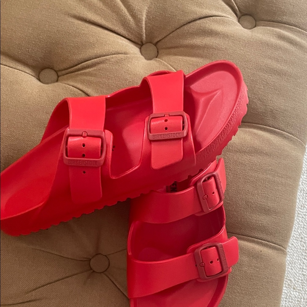 Birkenstock Bright Red Double Strap Sandals